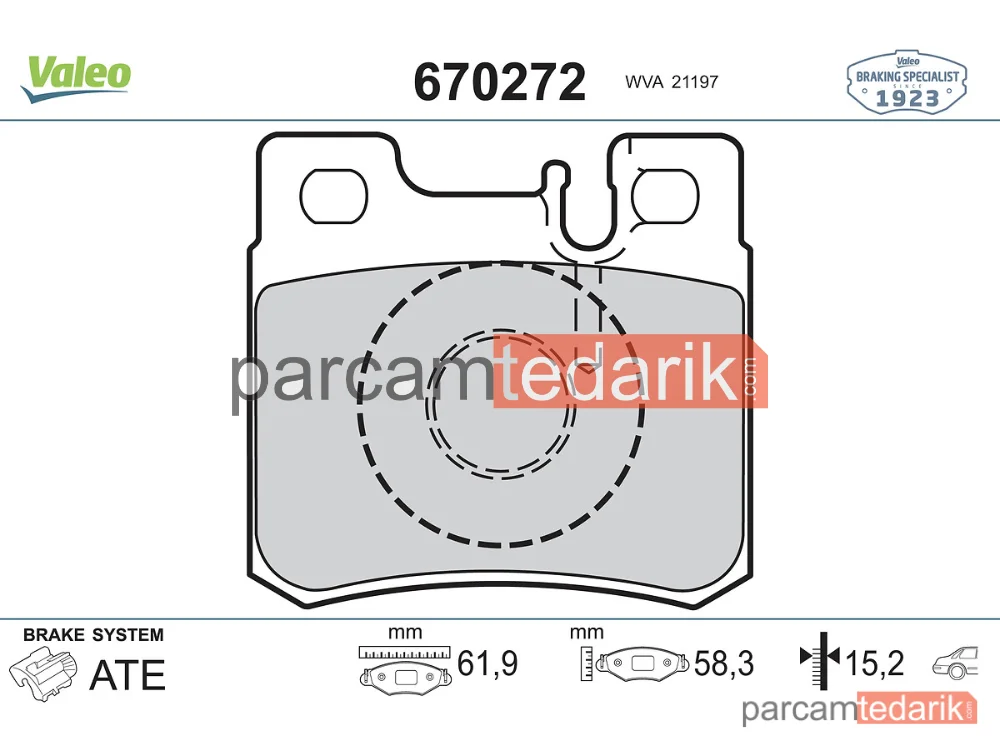 670272 | Fren Balatası (Arka) — Mercedes-Benz 124 T-Model, Mercedes-Benz E-Serisi T-Model